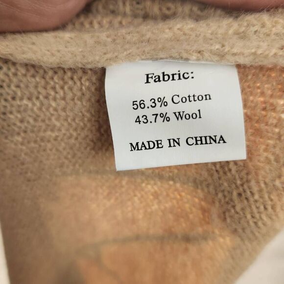 Wool Blend Sweater Womens XL Graphic Boho Oversized Polar Bear Knitting Soft - Picture 3 of 3